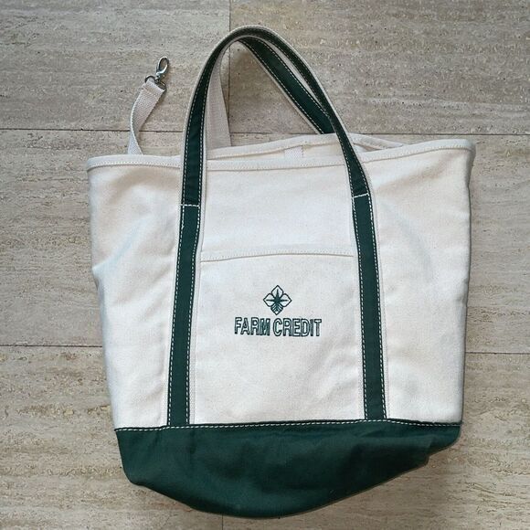 RESTORATION HARDWARE BOAT & TOTE BEIGE Green CANVAS  Large Logo‎ - Picture 1 of 10